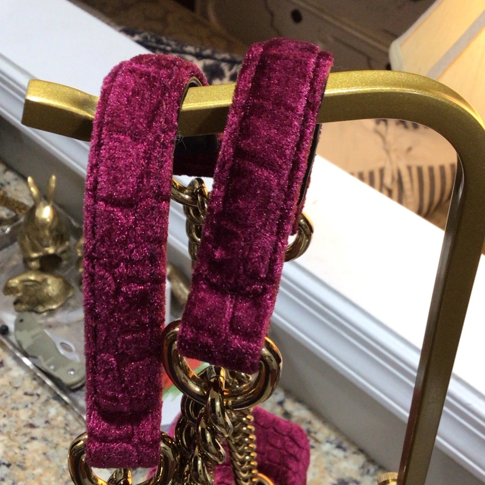 NEW Kurt Geiger Wine Velvet Brixton Bag (large) - Picture 6 of 6